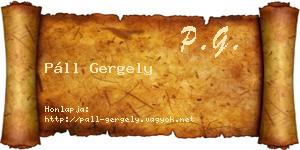 Páll Gergely névjegykártya